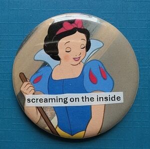FREE with $25 Purchase! Snow White Handmade Vintage 2.25" Button